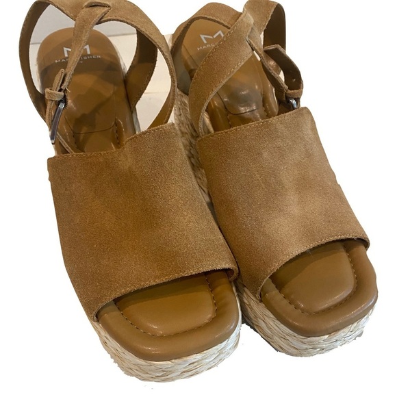 Marc Fisher Brown Nelly Suede Woven Wedge Sandals Size 11 - Picture 9 of 12